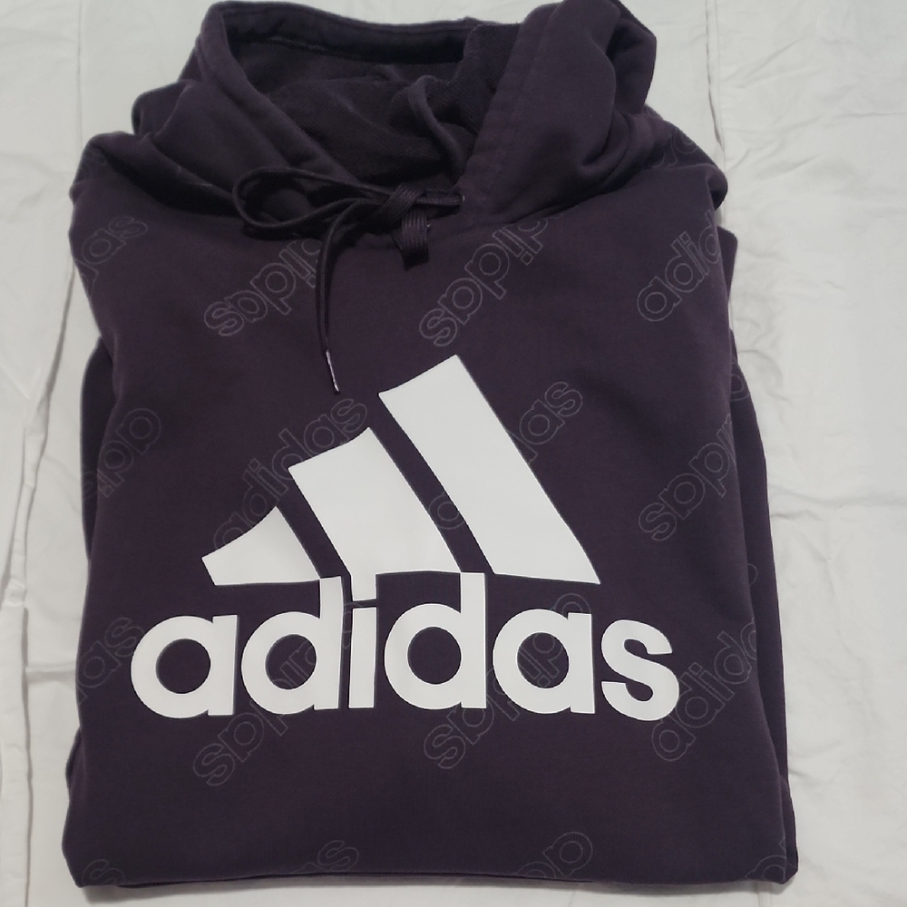 Adidas Purple and White Sweatshirt Hoodie